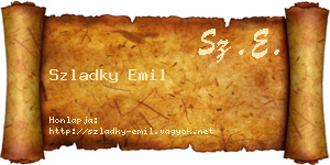Szladky Emil névjegykártya