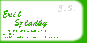 emil szladky business card